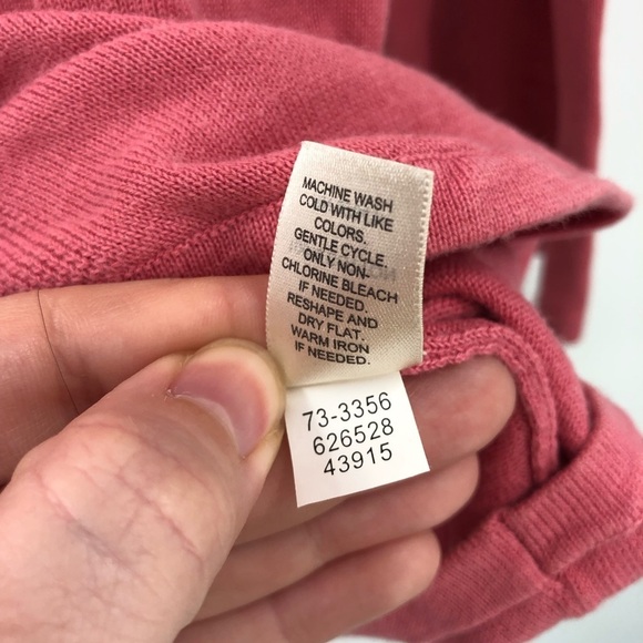 J.JILL Cardigan Sweater Pink 100% Cotton Shawl Collar Women S Buttons Layer Knit - Picture 8 of 10